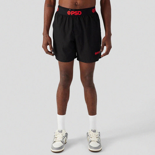 WARFACE - Two-Piece Sports Shorts - Fragment Warrior Face - Black (Inner layer is a drawstring)