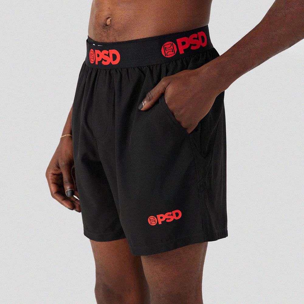 WARFACE - Two-Piece Sports Shorts - Fragment Warrior Face - Black (Inner layer is a drawstring)