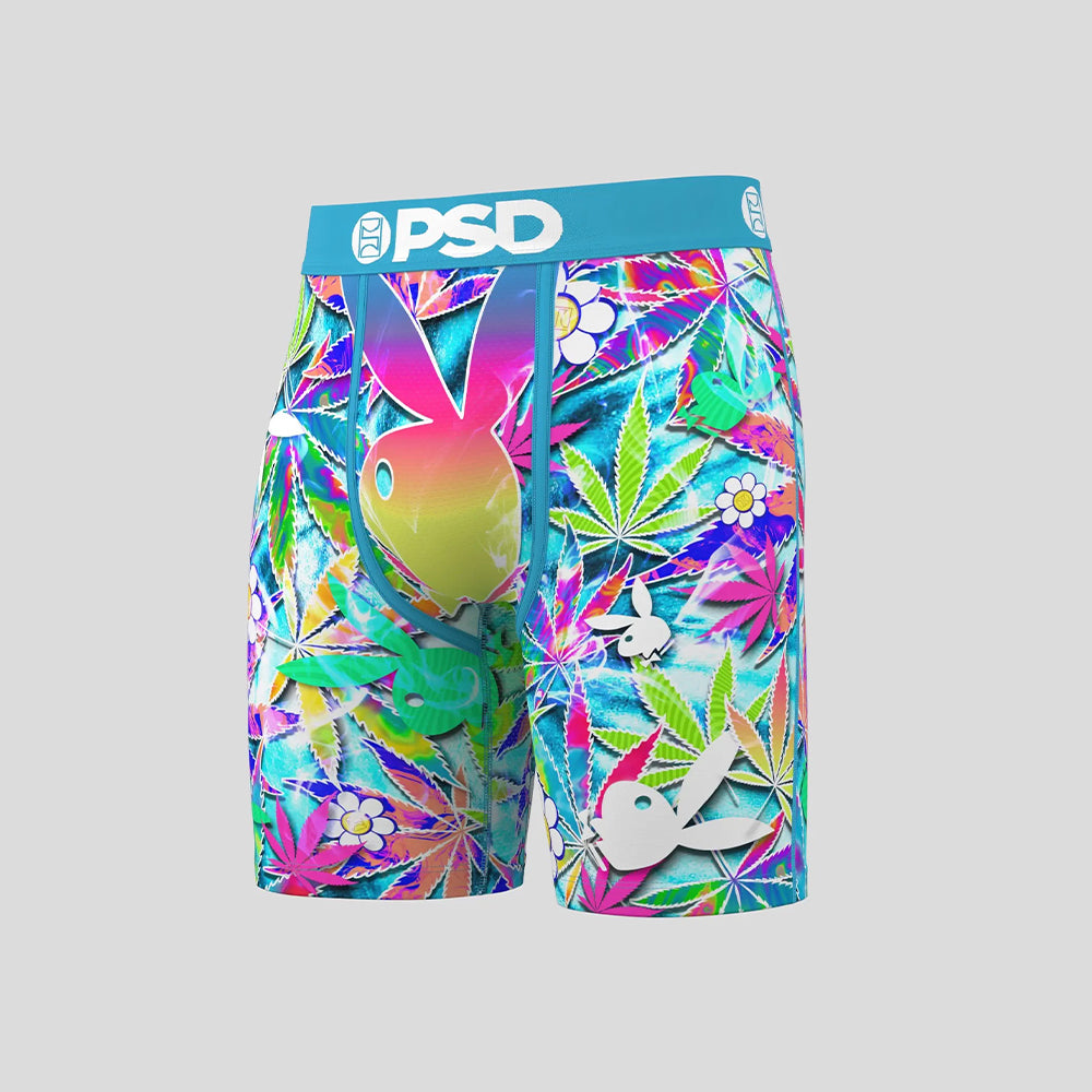 PLAYBOY- Boxer Briefs-Small Flower-Blue