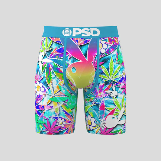 PLAYBOY- Boxer Briefs-Small Flower-Blue