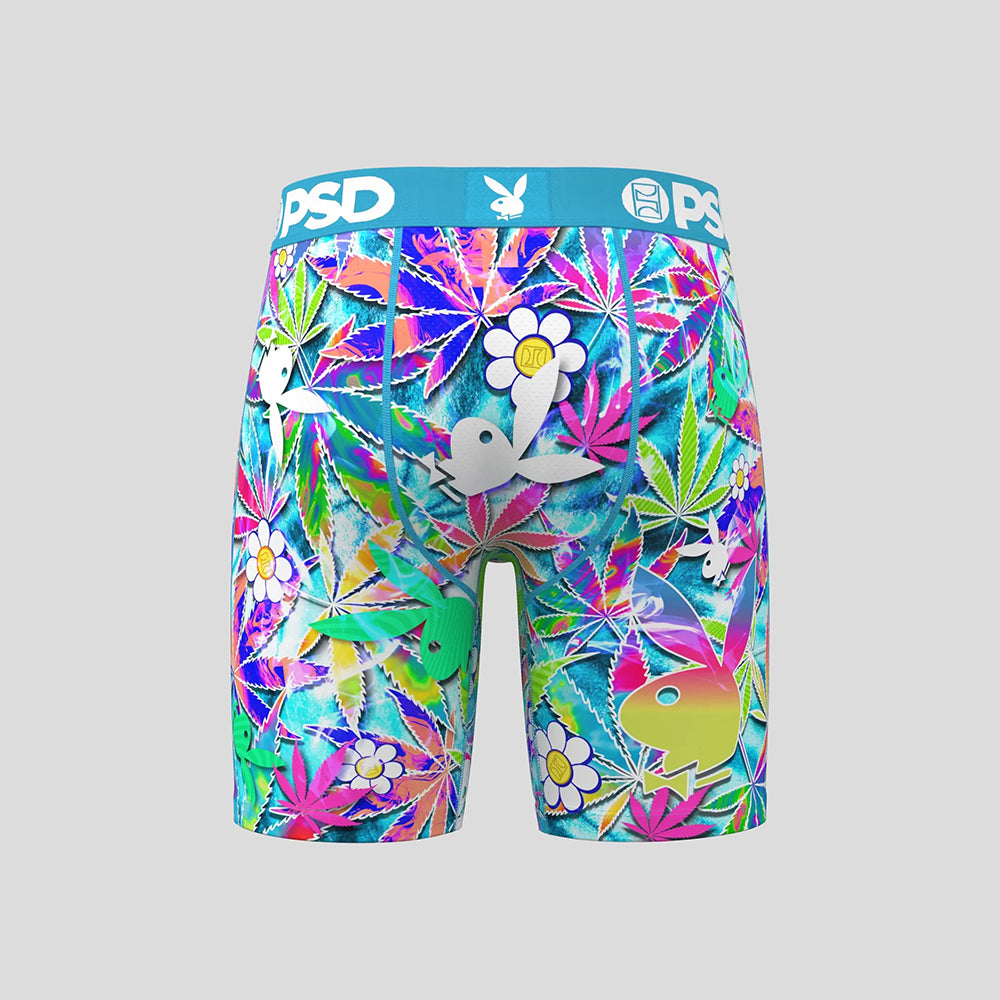 PLAYBOY- Boxer Briefs-Small Flower-Blue