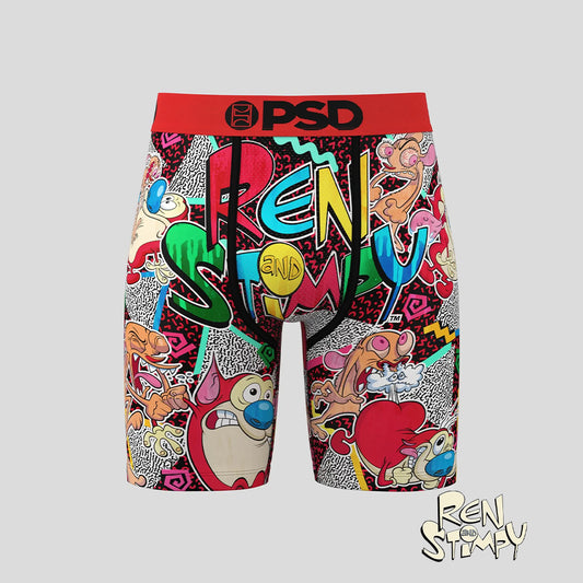 REN AND STIMPY - Boxer Briefs - Retro Style - Red