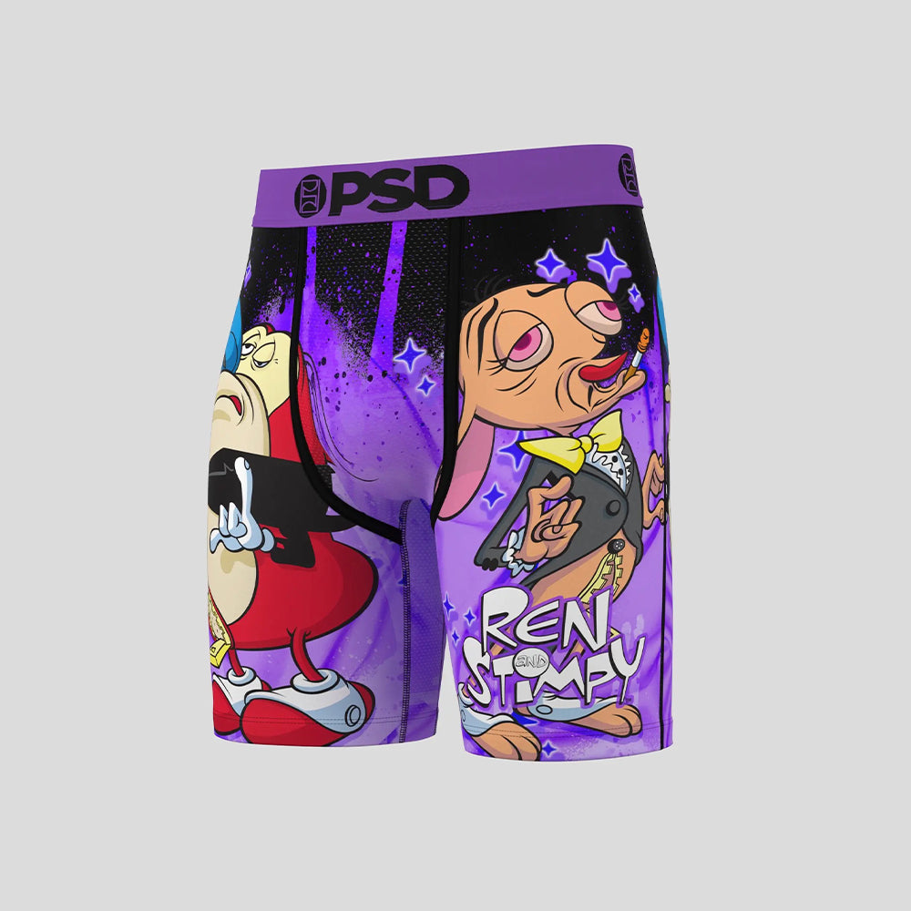 REN AND STIMPY- 平口四角褲-小麻煩-紫色