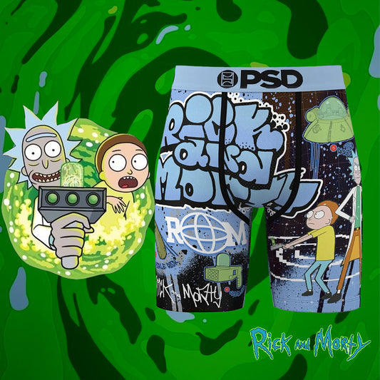 RICK AND MORTY- 平口四角褲-轟炸機-藍色