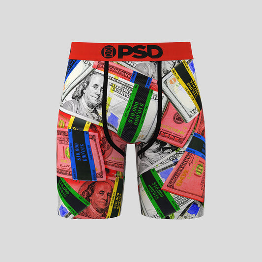 MONEY- Boxer Briefs-Colored US Dollars-Red