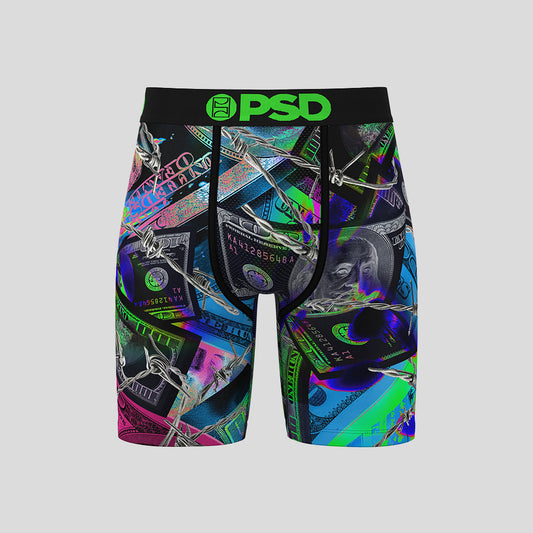 MONEY- Boxer Briefs-Neon Benjamin-Black