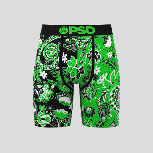 BANDANA - Boxer Briefs - Paisley Pattern - Green