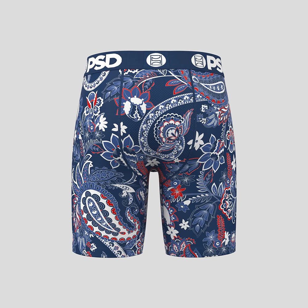BANDANA- 平口四角褲-佩斯利花紋-藍色