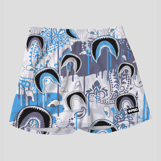 WARFACE- Sports Shorts-Paisley Pattern-White