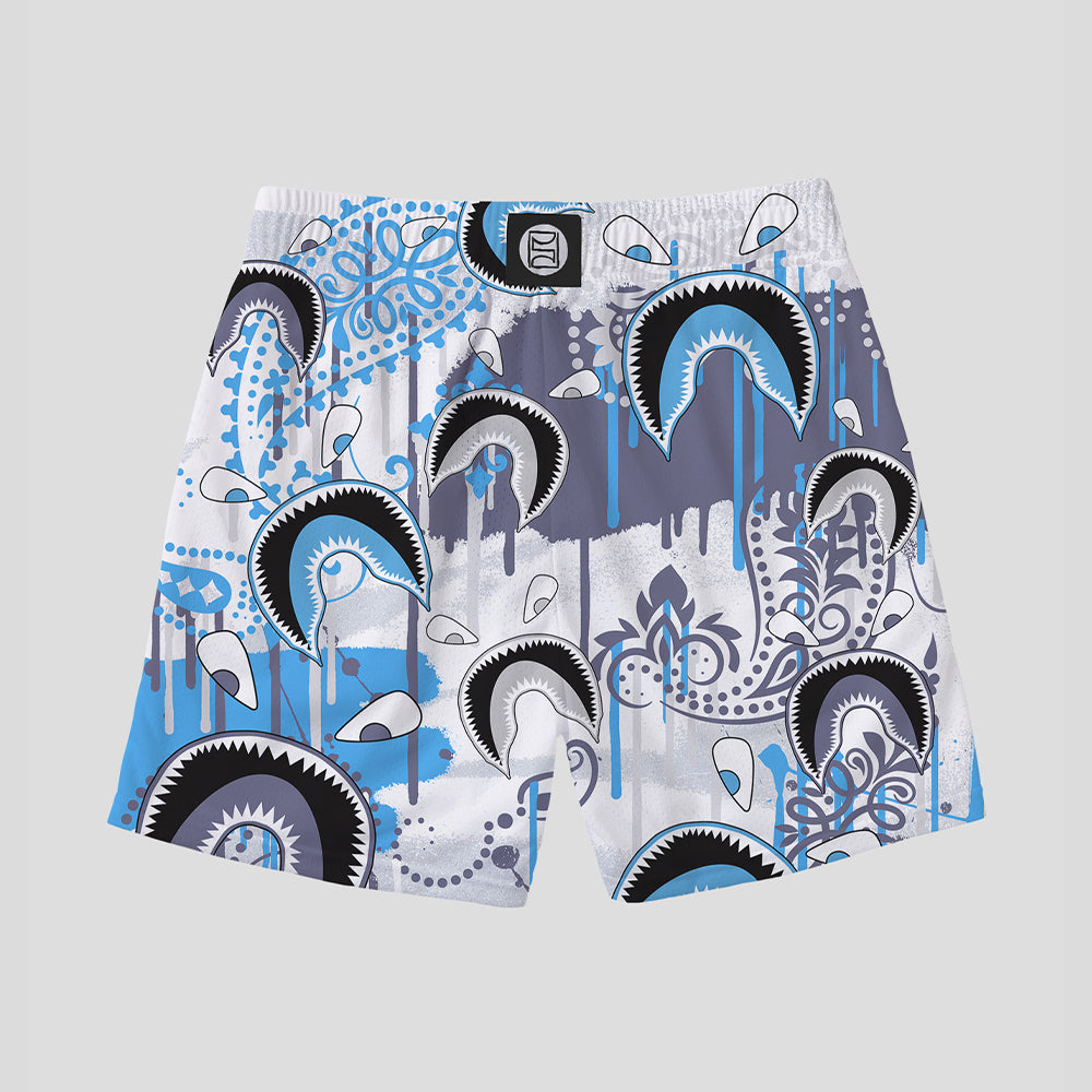 WARFACE- Sports Shorts-Paisley Pattern-White