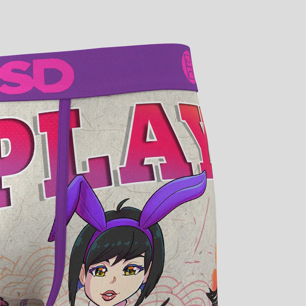 PLAYBOY- 平口四角褲-Y2K 兔女郎-紫色