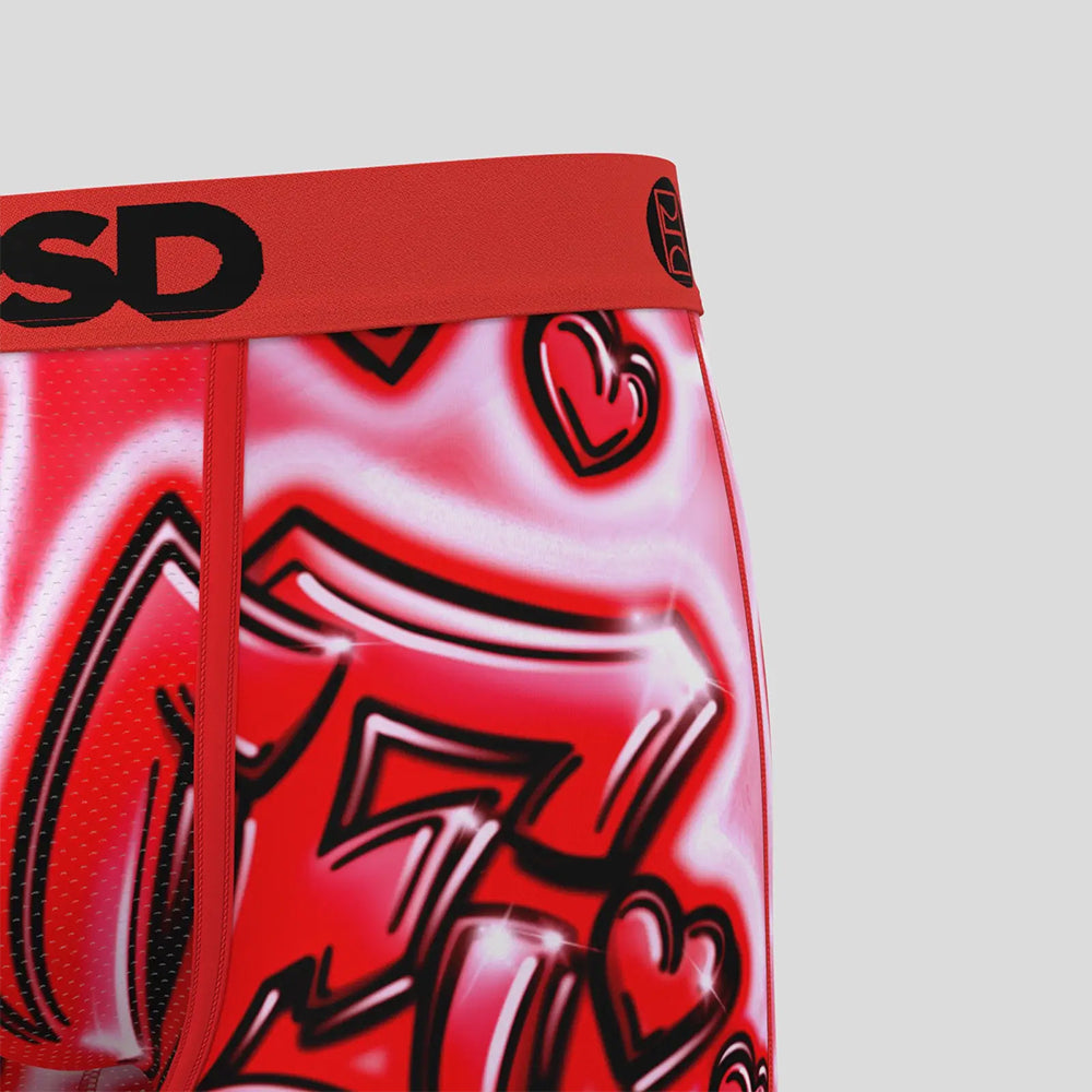 RECREATION- 平口四角褲-愛到冒泡-紅色