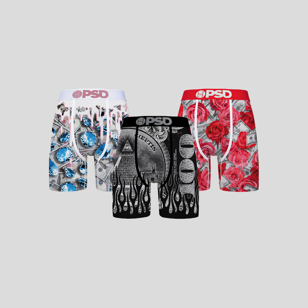 3-Pack - Boxer Briefs - Palm Tree Paradise - Blue