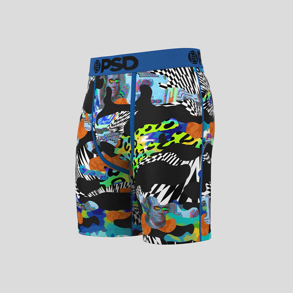 CAMO- 平口四角褲-瘋狂迷彩-藍色