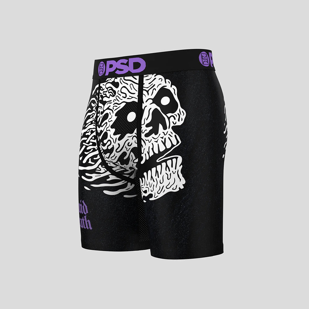LIQUID DEATH-Flat Boxer Briefs-Death Water Joint Model-Black