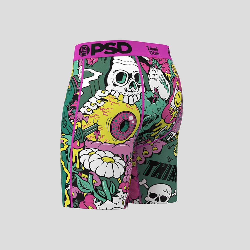 LIQUID DEATH-Flat Boxer Briefs-Death Water Joint Model-Pink