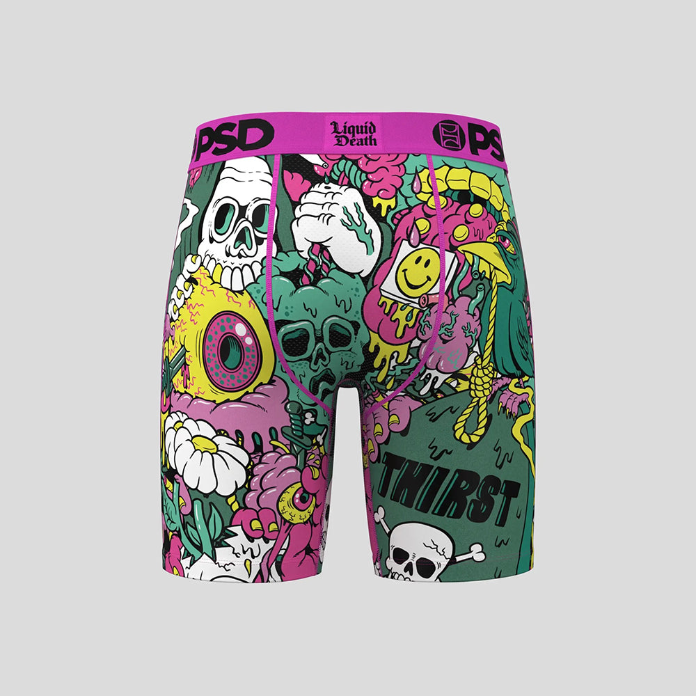 LIQUID DEATH-Flat Boxer Briefs-Death Water Joint Model-Pink