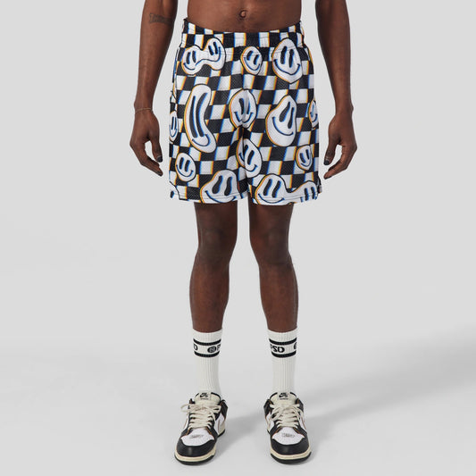 RECREATION- Sports Shorts-Smiley Space-White