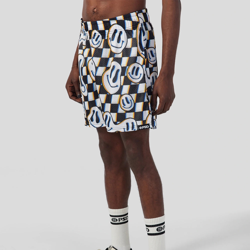 RECREATION- Sports Shorts-Smiley Space-White