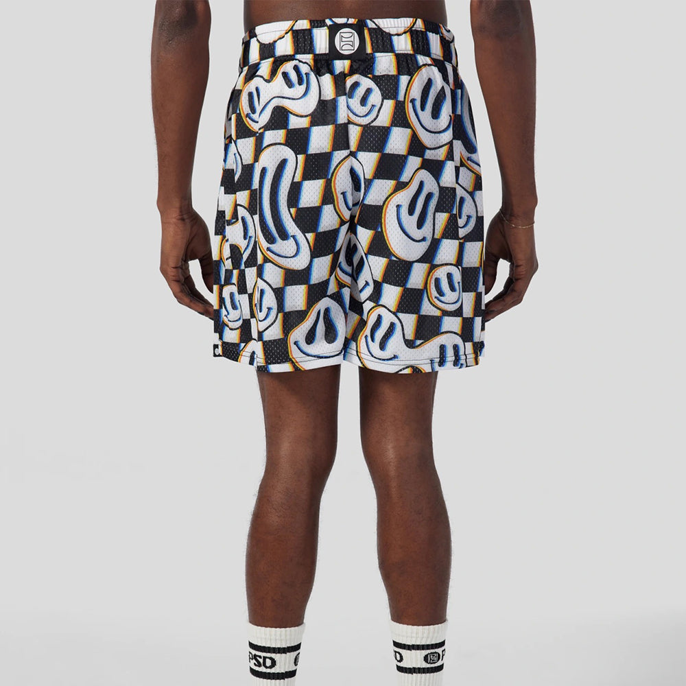 RECREATION- Sports Shorts-Smiley Space-White