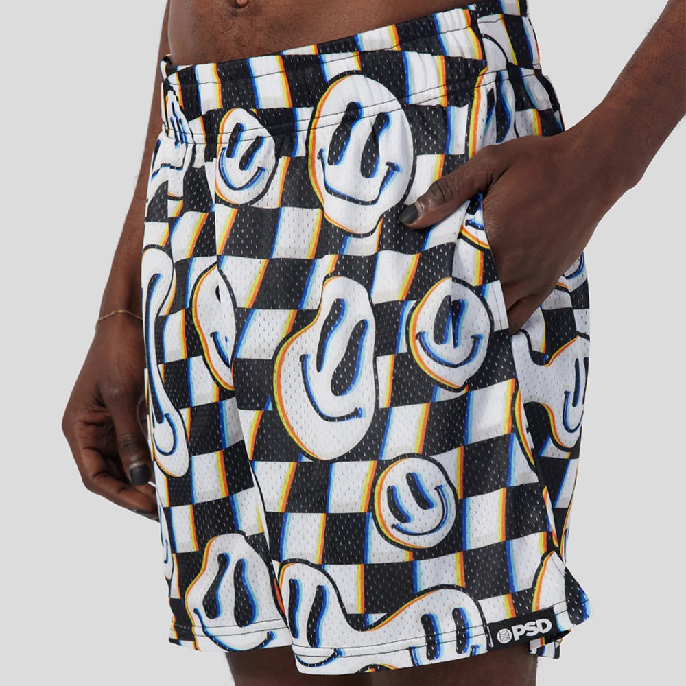 RECREATION- Sports Shorts-Smiley Space-White