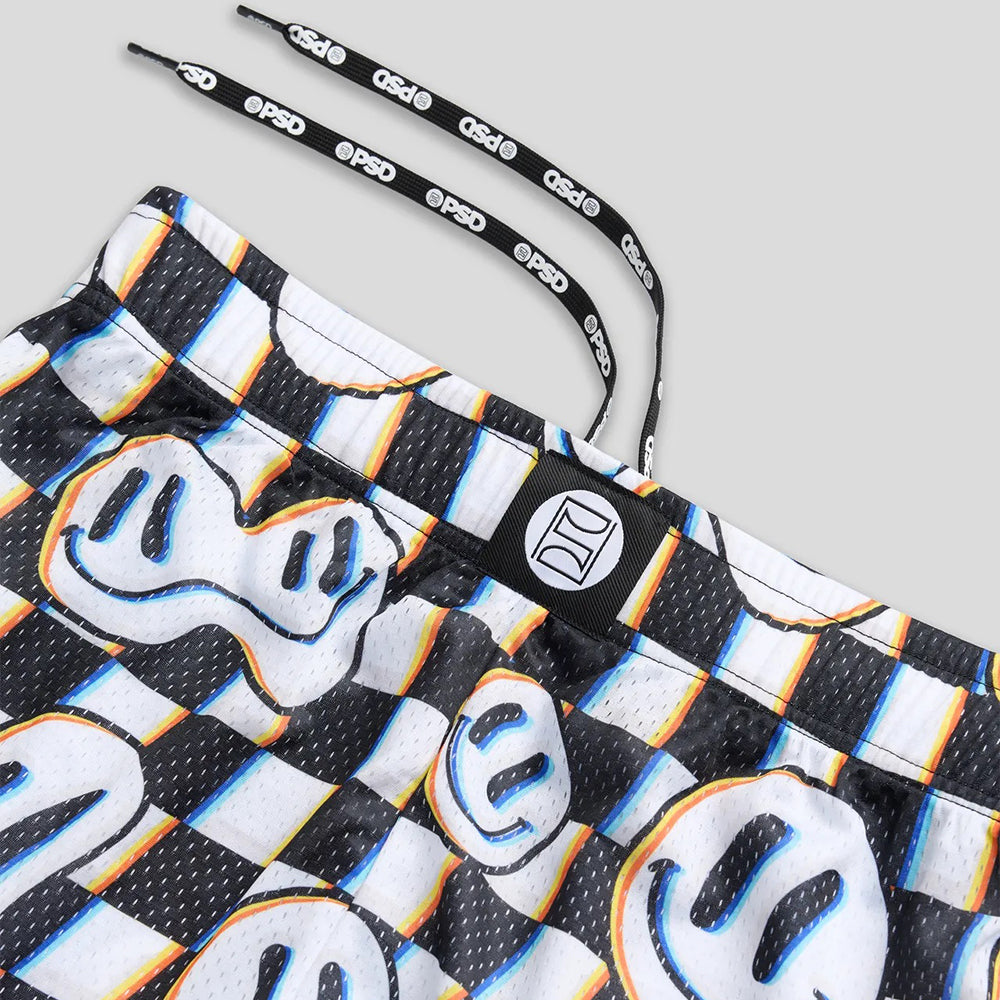 RECREATION- Sports Shorts-Smiley Space-White