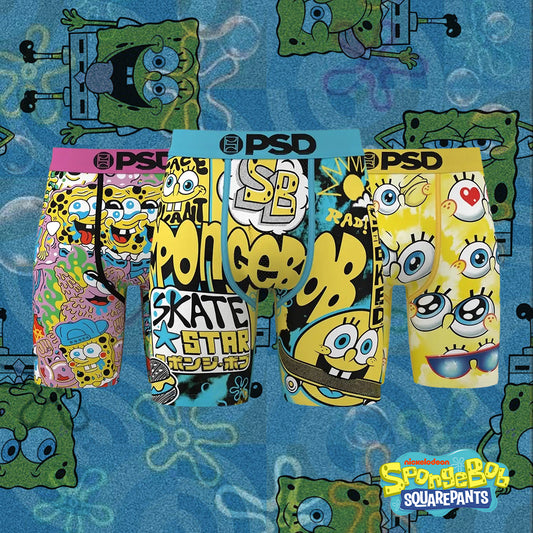 3-Piece Set - Boxer Briefs - SpongeBob SquarePants Hip Hop - Blue