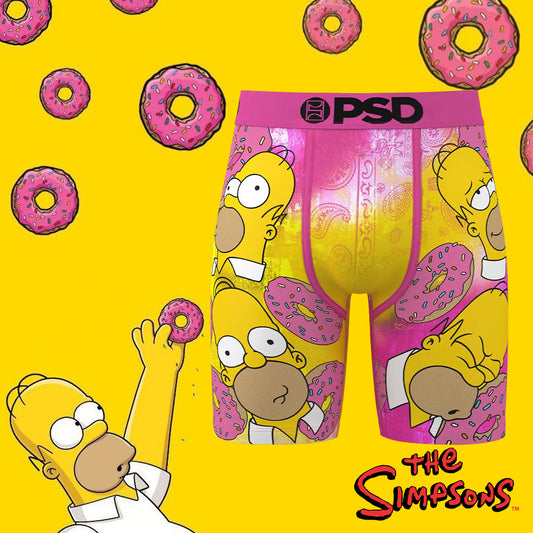 THE SIMPSONS - Boxer Briefs - Homer Loves Donuts - Pink