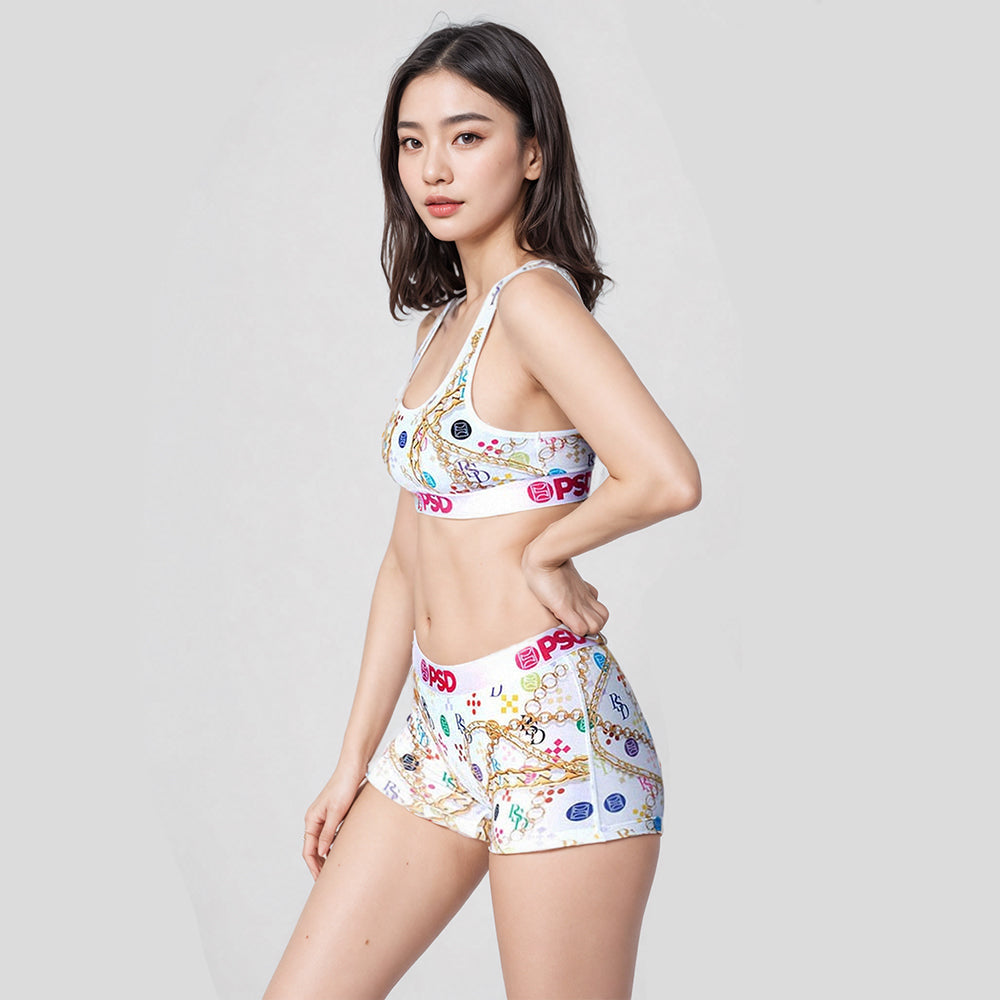 MONEY LUX - Cropped Boxer Pants - Luxurious - White