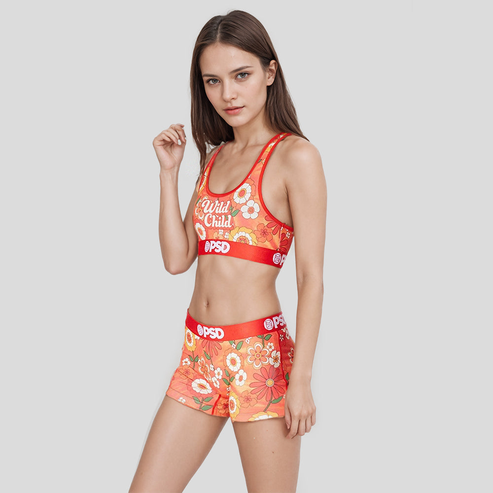 FLORAL- Short-legged Boxer Pants-Flower Series-Red