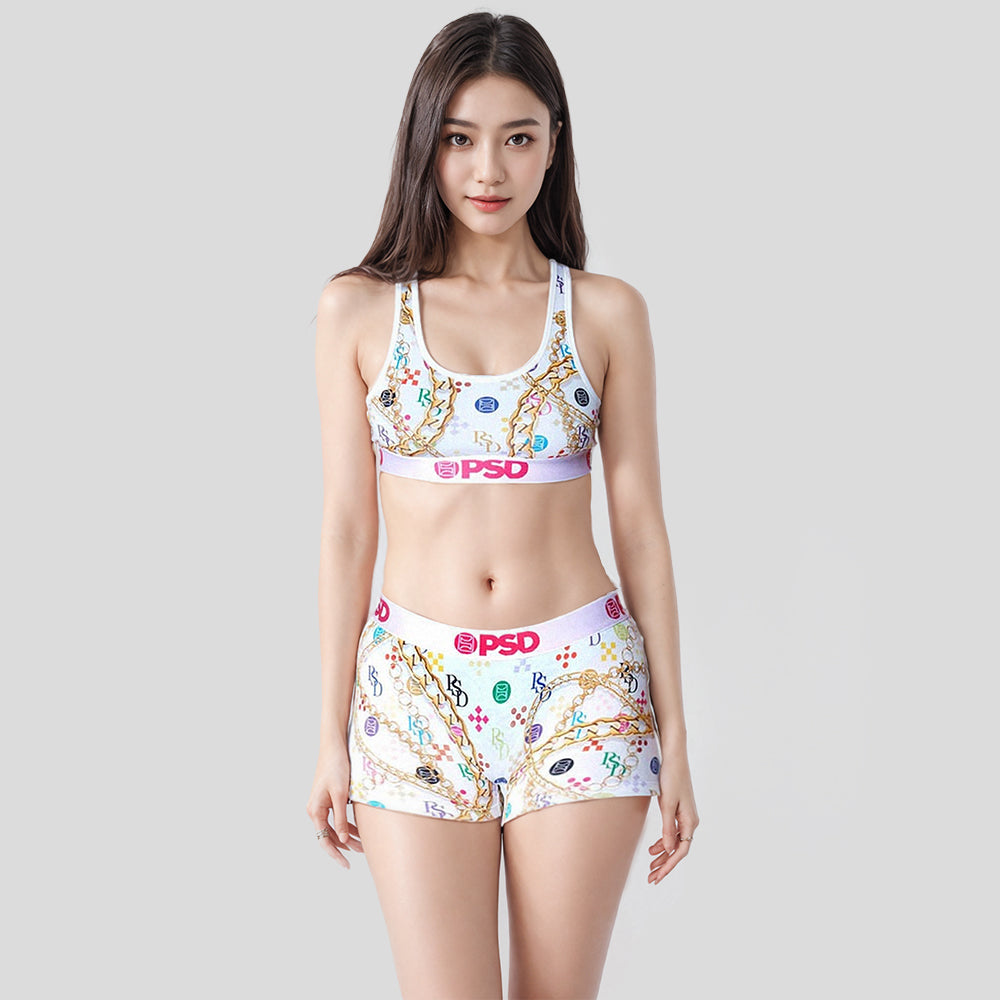 MONEY LUX - Cropped Boxer Pants - Luxurious - White