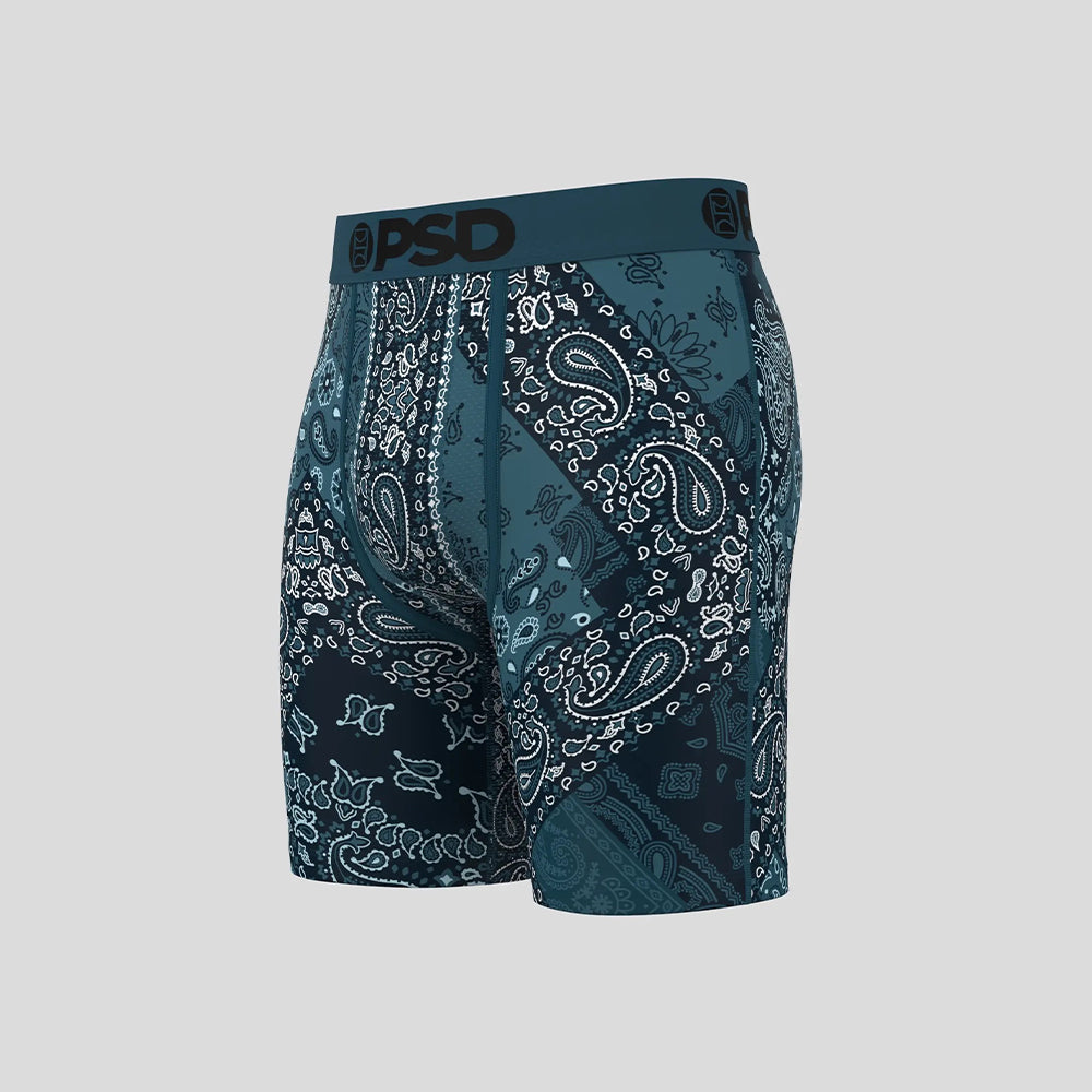 BANDANA-Bracket Boxer Briefs-Paisley Maze-Blue