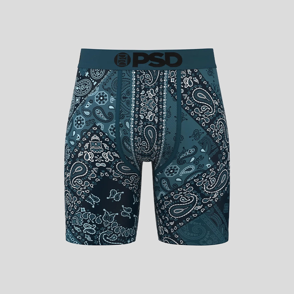 BANDANA-Bracket Boxer Briefs-Paisley Maze-Blue