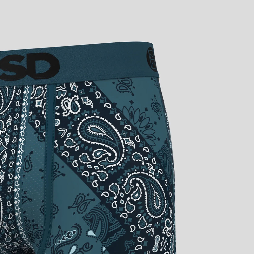 BANDANA-Bracket Boxer Briefs-Paisley Maze-Blue