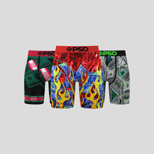 3-Piece Set - Boxer Briefs - Hot Money - Red