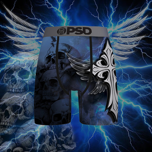 GRUNGE- Boxer Briefs-Silver Wing Power-Blue