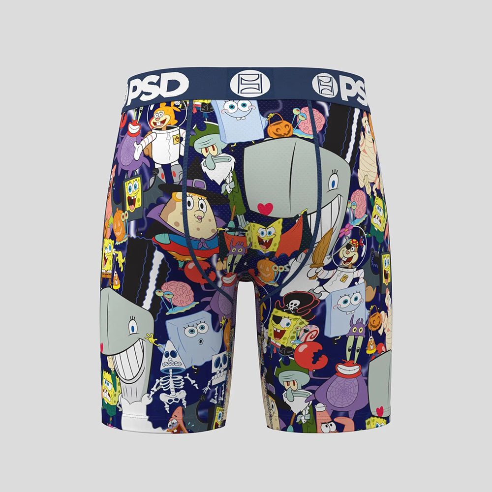 SPONGEBOB- 平口四角褲-海綿家族集合-藍色
