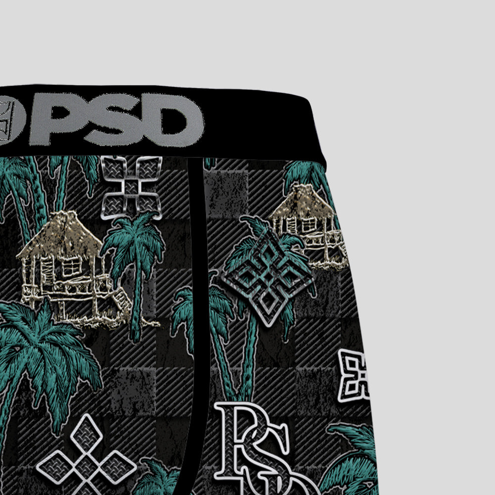 RECREATION- 平口四角褲 -度假風-黑色