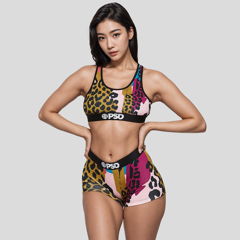 ANIMALS- Sports Bra - Irregular Leopard Print - Colorful