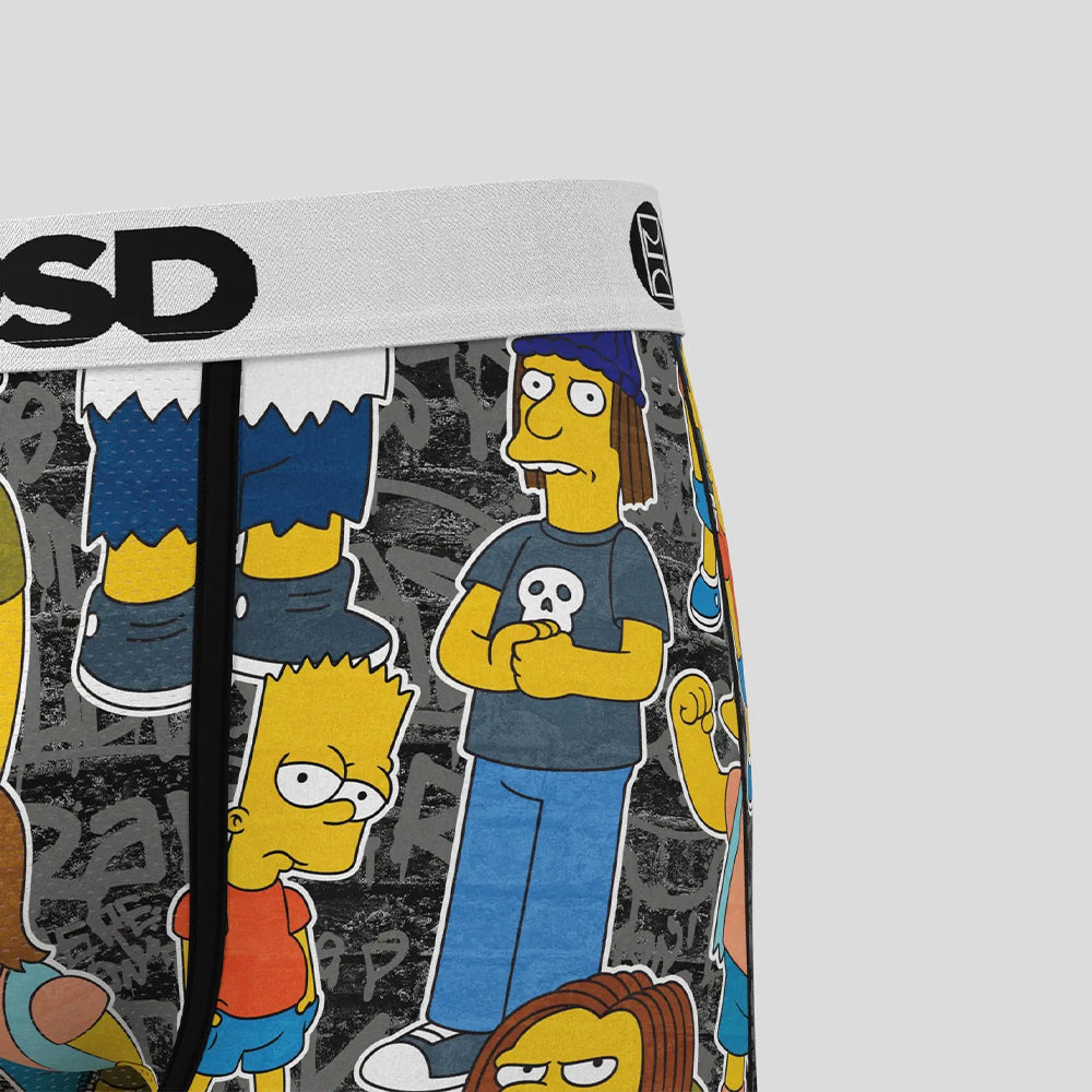 THE SIMPSONS-平口四角褲-春田鎮暴民-白色