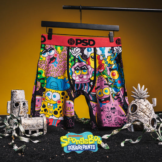 SPONGEBOB-Flat Boxer Briefs-Jump and Shout-Red