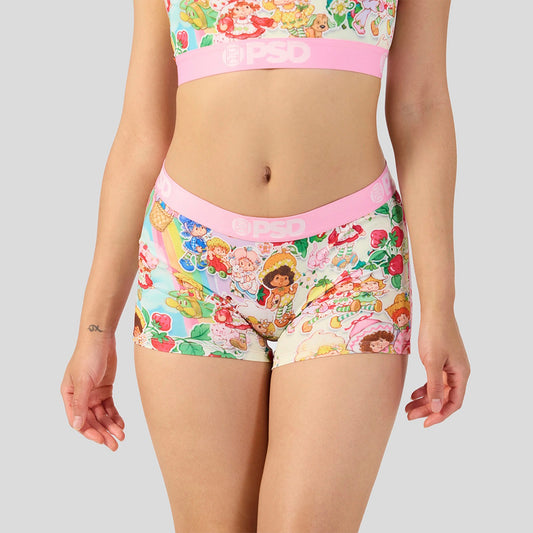 STRAWBERRY SHORTCAKE- Short Leg Shorts-Retro Strawberry Shortcake-Pink