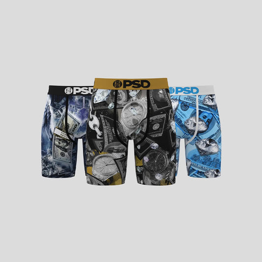 3-Pack - Boxer Briefs - Palm Tree Paradise - Blue
