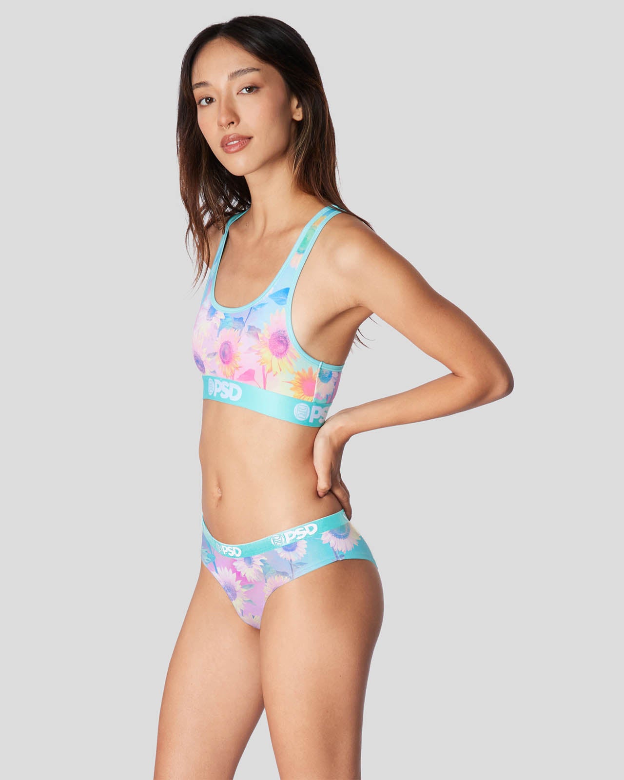 FLORAL- Briefs-Sunflower-Powder Blue