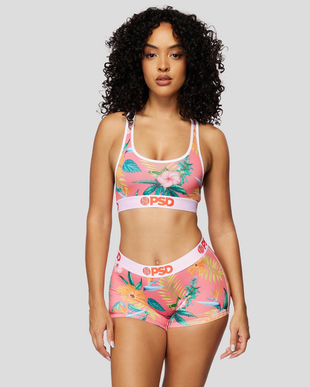 FLORAL- Short-legged Boxer Pants-Hot Hawaii-Peach