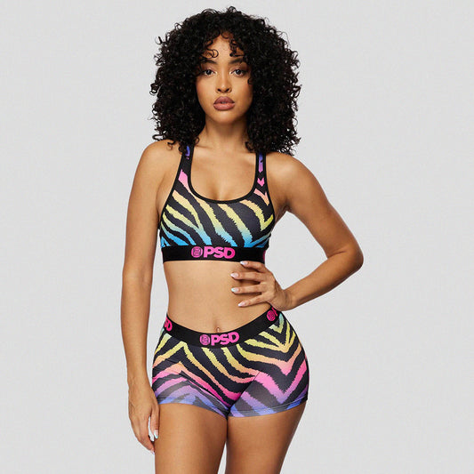 ANIMALS- Short-leg pants-Rainbow Zebra-Colorful