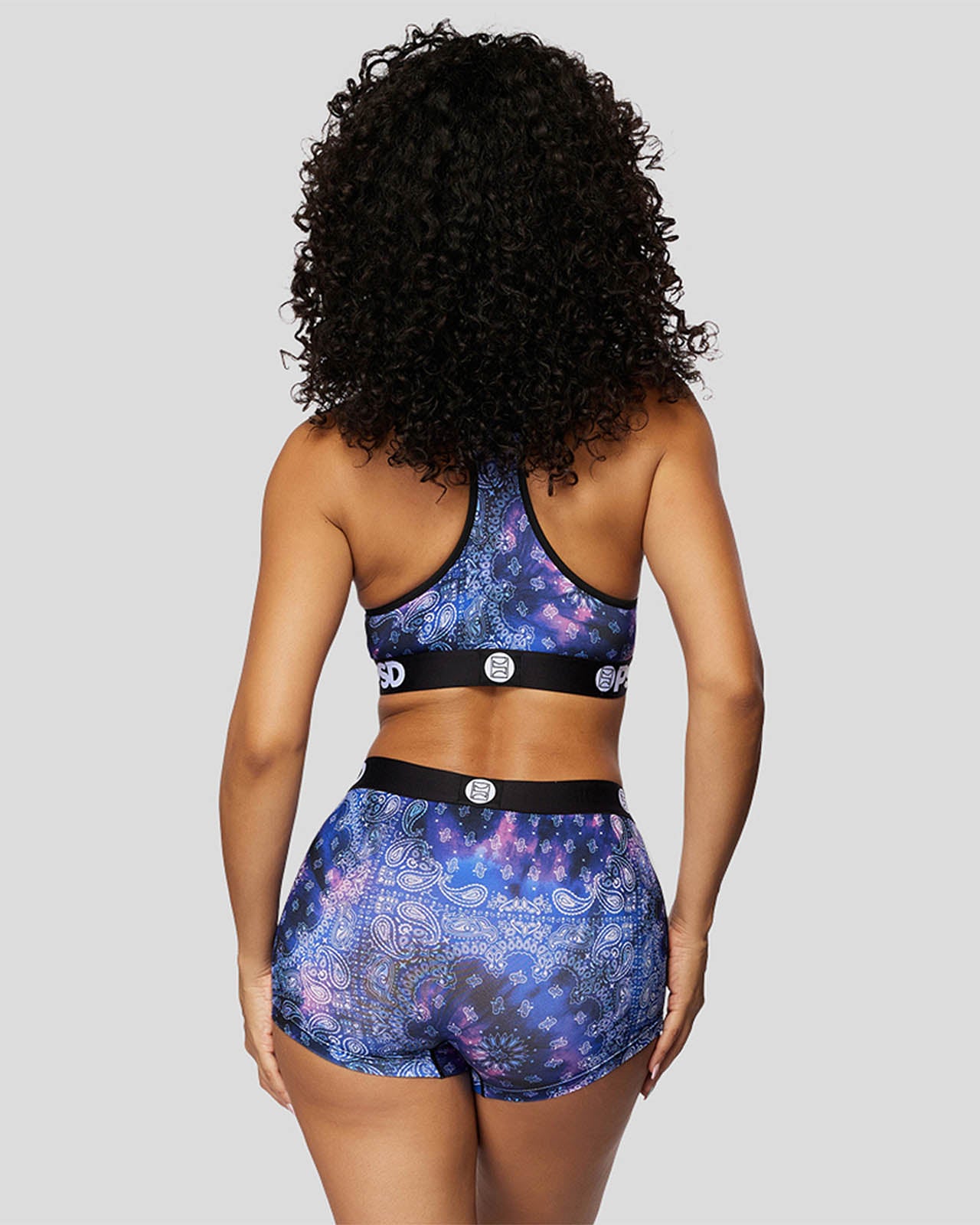 BANDANA - Short-legged boxer pants - Paisley pattern - Rendered blue