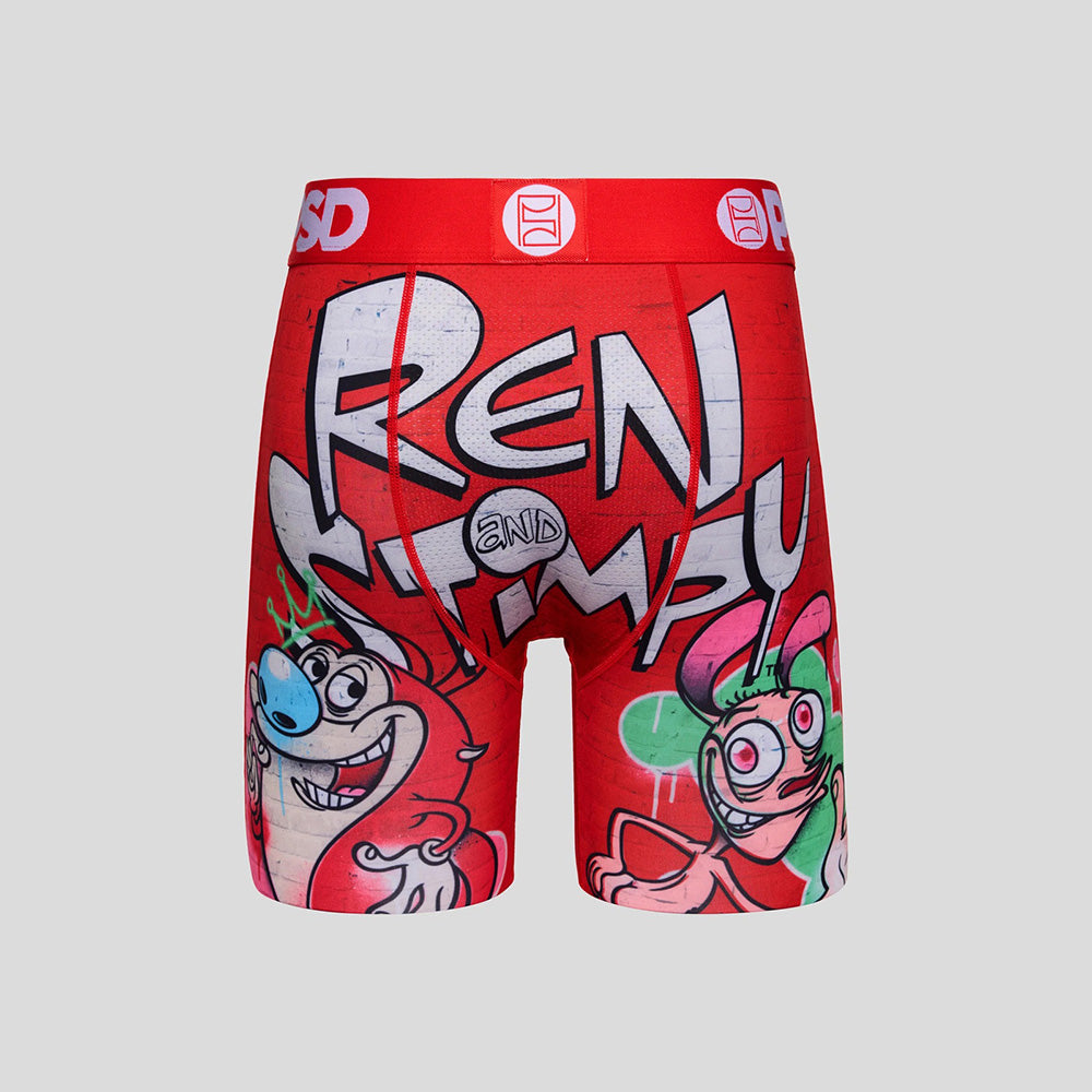 Ren and Stimpy- 平口四角褲-萊恩和史丁比-紅色
