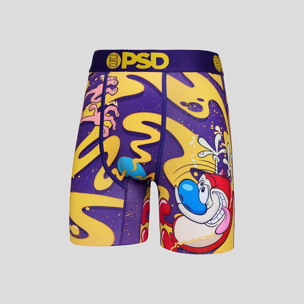 PSD Underwear REN AND STIMPY 平口四角褲黃色螺旋藍色 PSD Underwear 台灣官方網站｜Wear