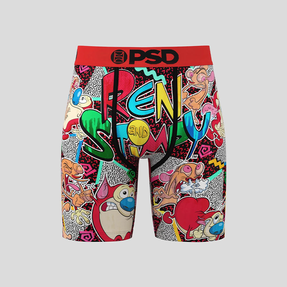 REN AND STIMPY - Boxer Briefs - Retro Style - Red